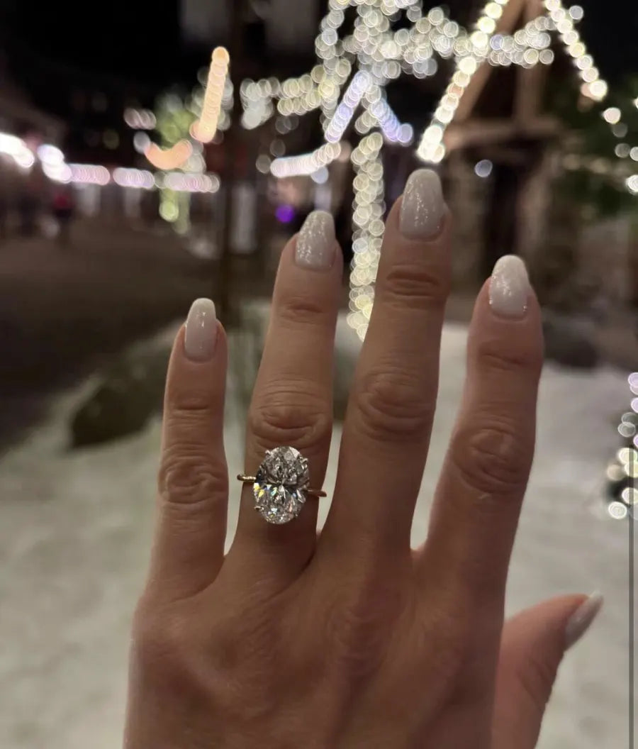 Customer photo from KIMBERLY: ELENA Four Prong Solitaire Engagement Ring (Setting Only)
